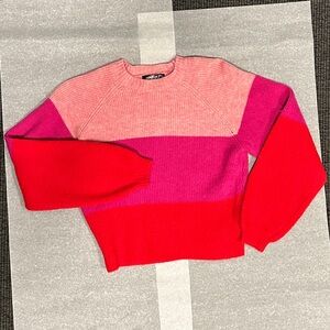 Girls’ color block sweater